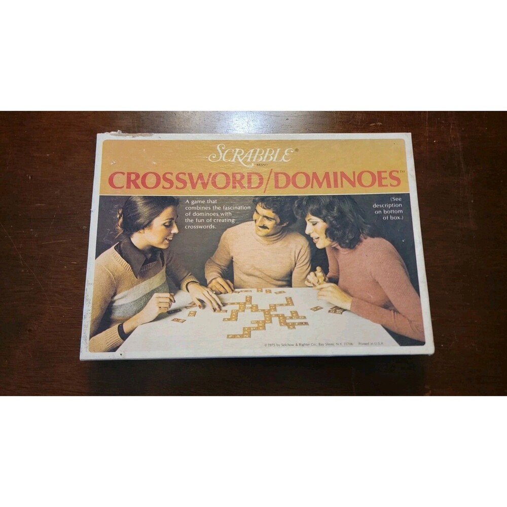 Vintage 1975 Scrabble Crossword Dominoes Family Table Game 2-4 player